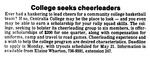 College seeks cheerleaders
