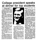 College president speaks at dinner for top students