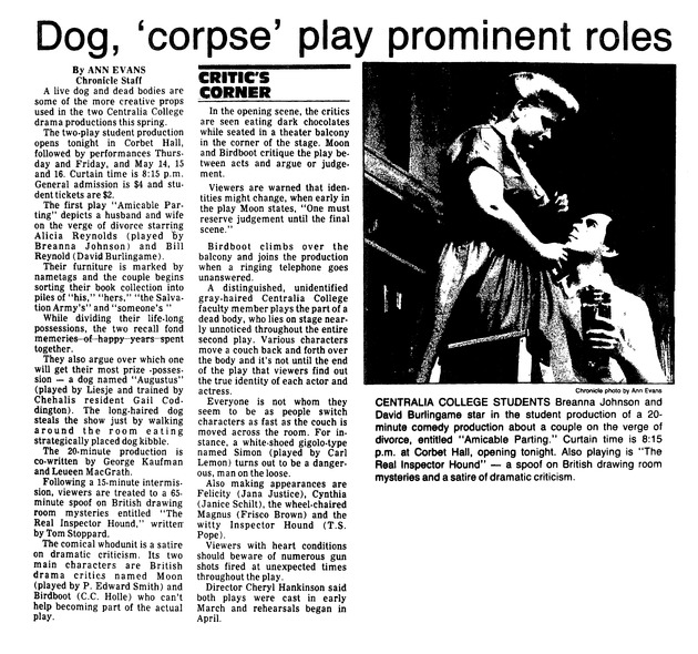 Dog, 'corpse' play prominent roles