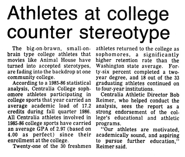Athletes at college counter stereotype
