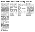 More than 200 enter writing contest