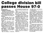 College division bill passes House 97-0