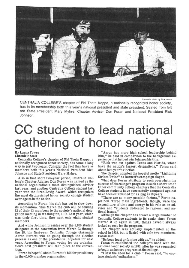 CC student to lead national gathering of honor society