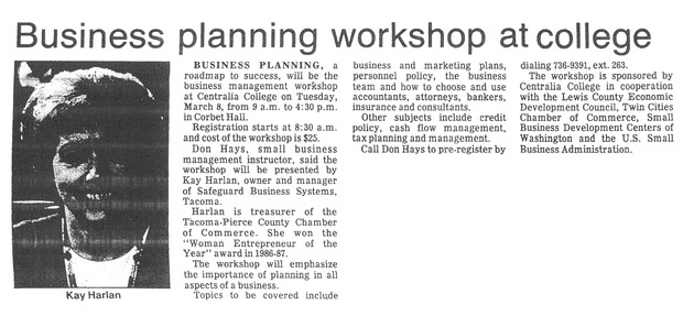 Business planning workshop at college