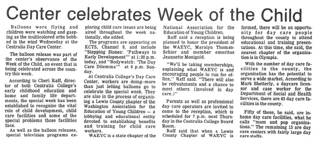 Center celebrates Week of the Child