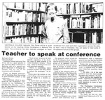 Teacher to speak at conference