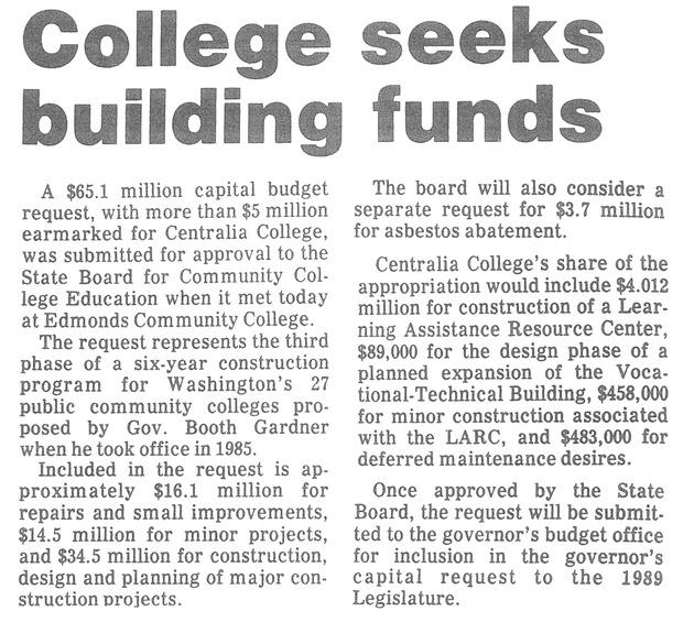 College seeks building funds