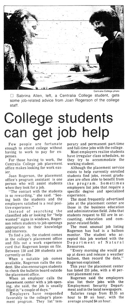 College students can get job help