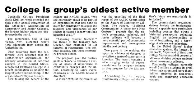 College is group's oldest active member