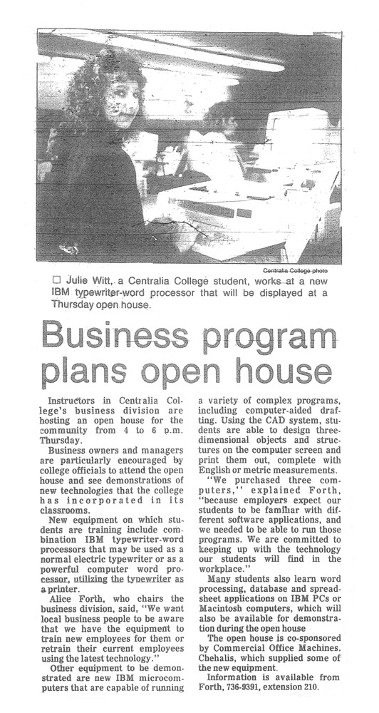 Business program plans open house