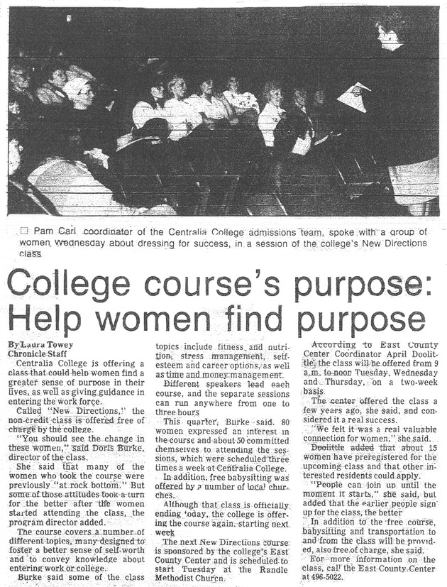 College course's purpose: Help women find purpose