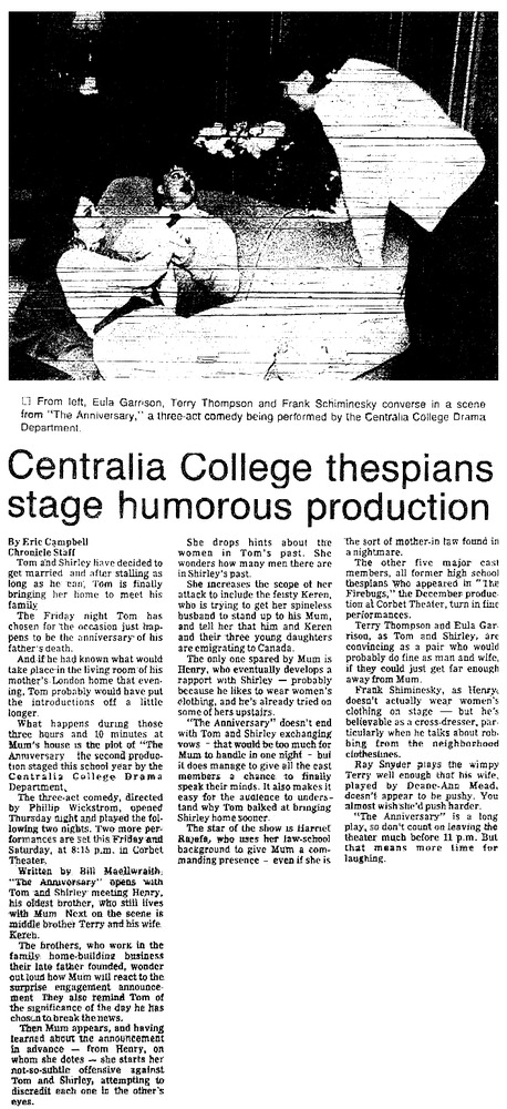 Centralia College thespians stage humorous production