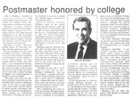 Postmaster honored by college