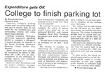 College to finish parking lot