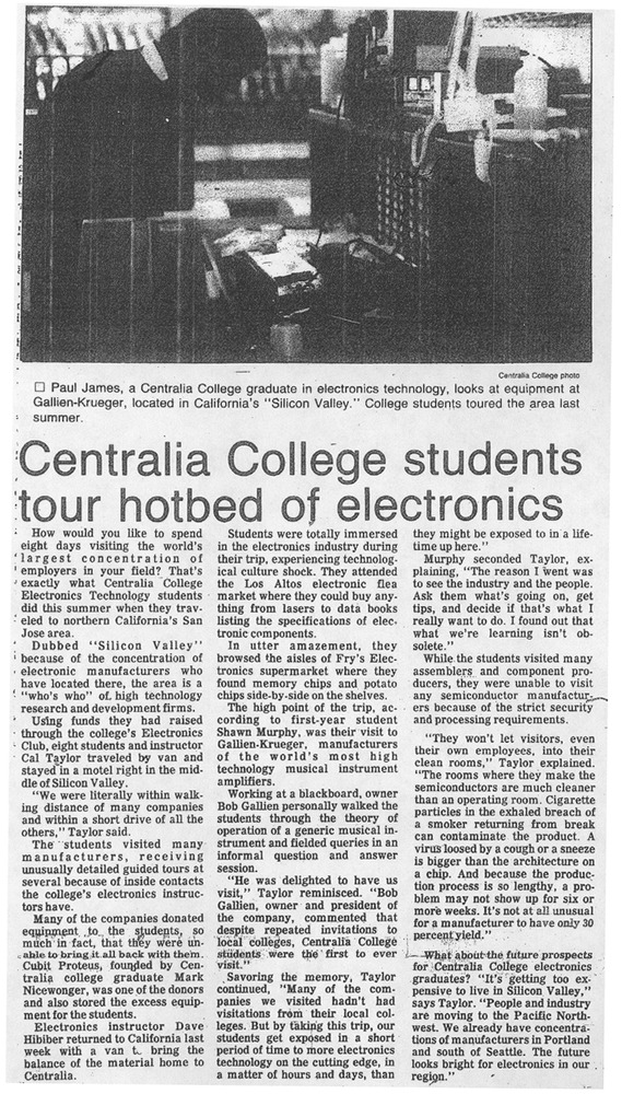 Centralia College students tour hotbed of electronics
