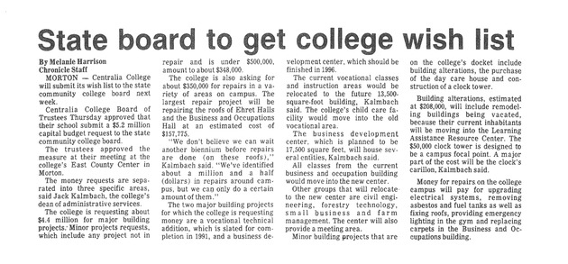 State board to get college wish list