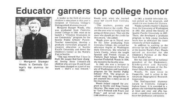 Educator garners top college honor