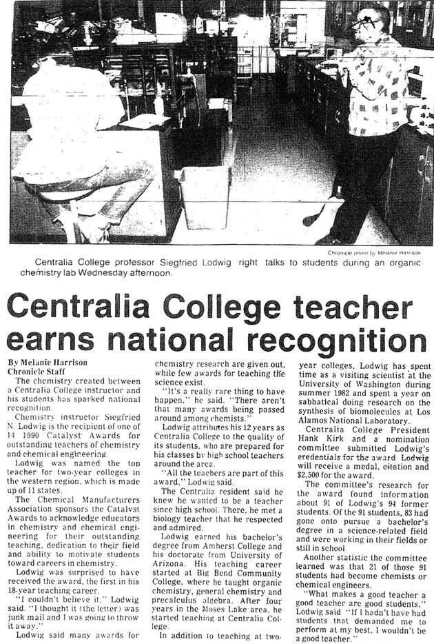 Centralia College teacher earns national recognition