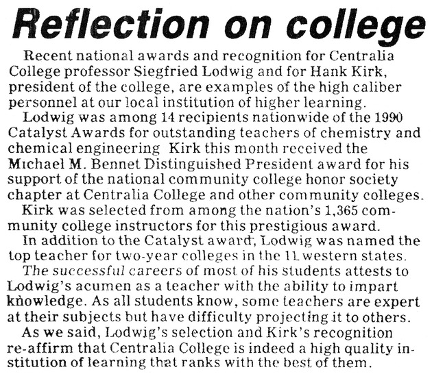 Reflection on college