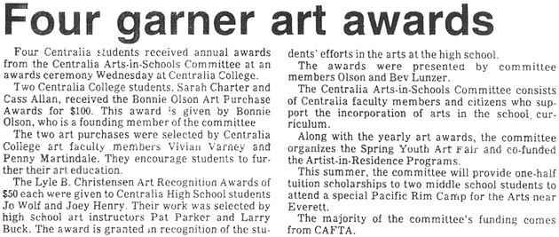Four garner art awards