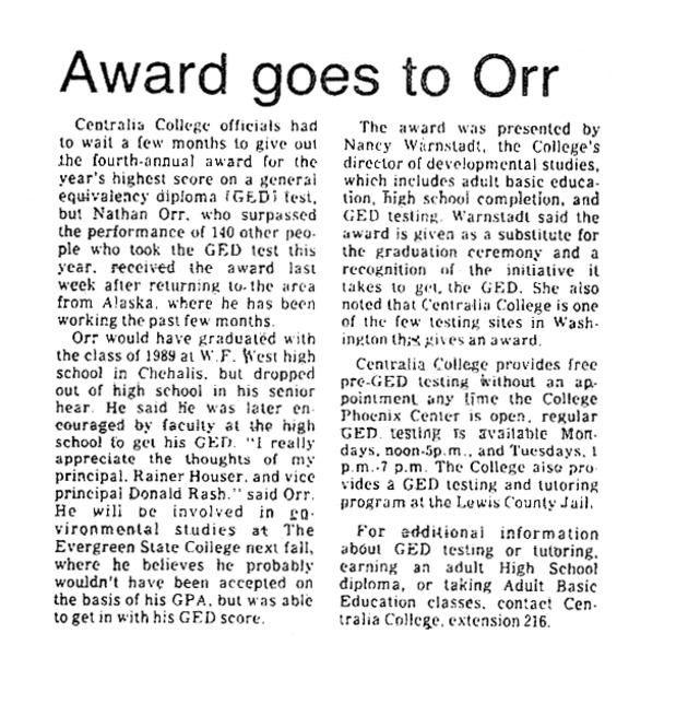 Award goes to Orr