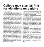 College may start $5 fine for violations on parking