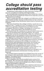 College should pass accreditation testing