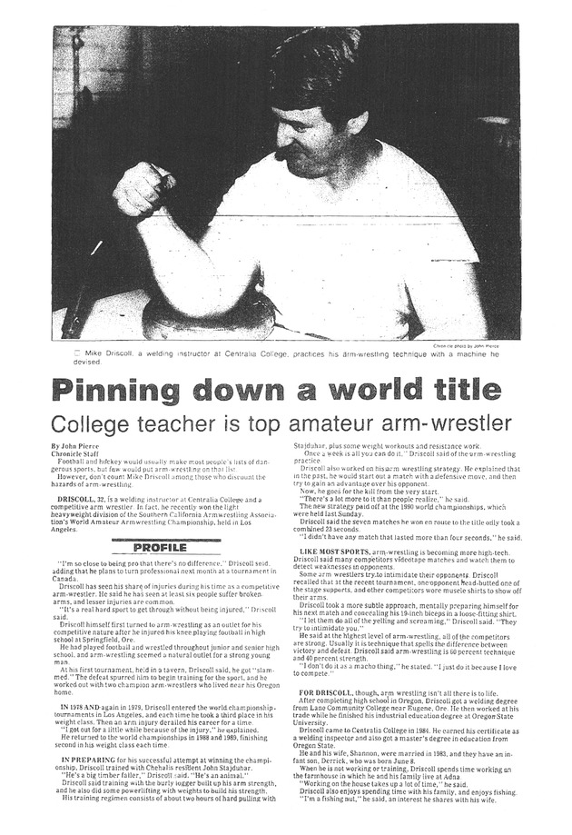Pinning down a world title