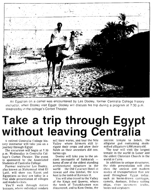 Take a trip through Egypt without leaving Centralia