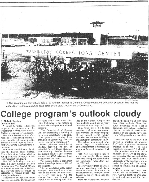 College program's outlook cloudy