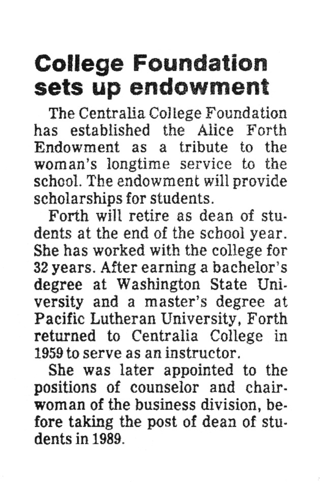 College Foundation sets up endowment