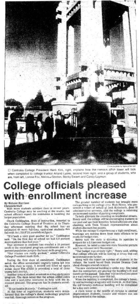 College officials pleased with enrollment increase