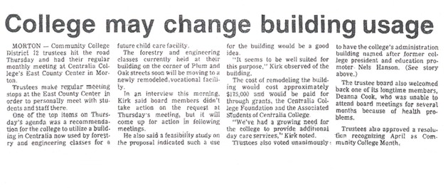 College may change building usage