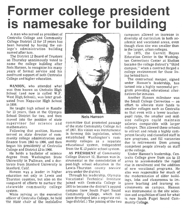 Former college president is namesake for building