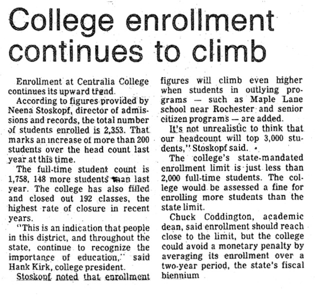 College enrollment continues to climb
