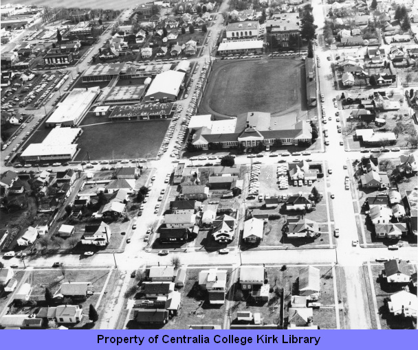 Aerial View of Centralia College Campus and Surrounding Community - Looking East