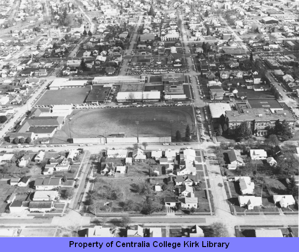 Aerial View of Community College Campus and Surrounding Community - Looking North
