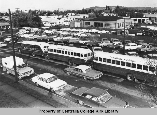 Buses Parked on Locust Street