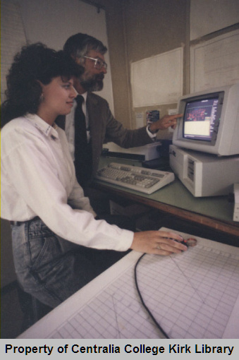 Larry Goodman and CET drafting student 20071112005 - Classes in Session - 1992