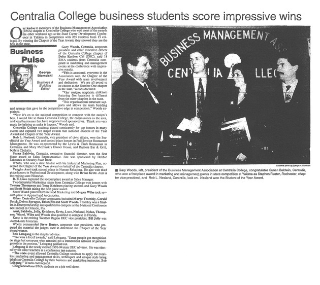 Centralia College business score impressive win
