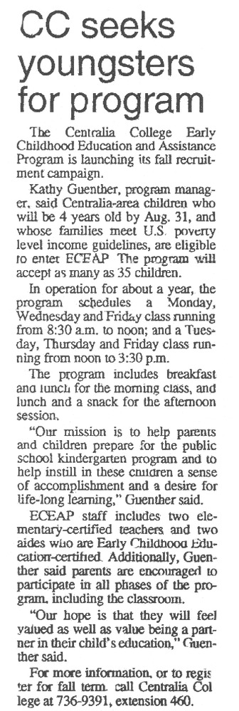 CC seeks youngsters for program