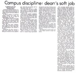 Campus discipline: dean's soft job