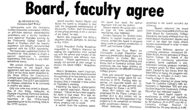 Board, faculty agree