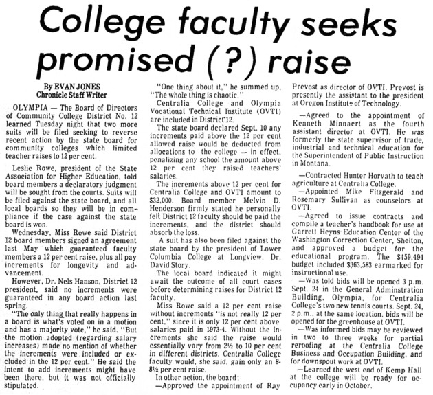 College Faculty Seeks Promised (?) Raise