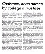 Chairmen, Dean Named by College's Trustees