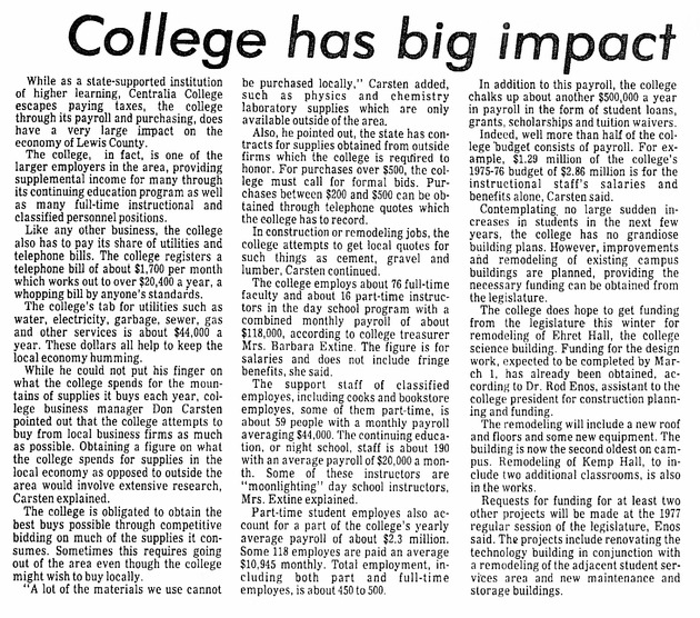 College has big impact