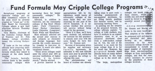 Fund Formula May Cripple College Programs