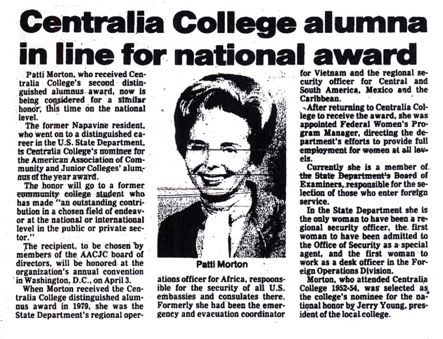 Centralia College alumna in line for national award