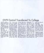 OVTI Control Transferred to College
