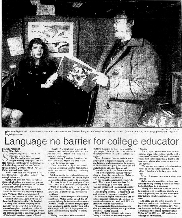 Language no barrier for college educator.